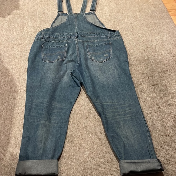 City Chic Boyfriend Denim Distressed Overalls size 18 - Picture 12 of 14